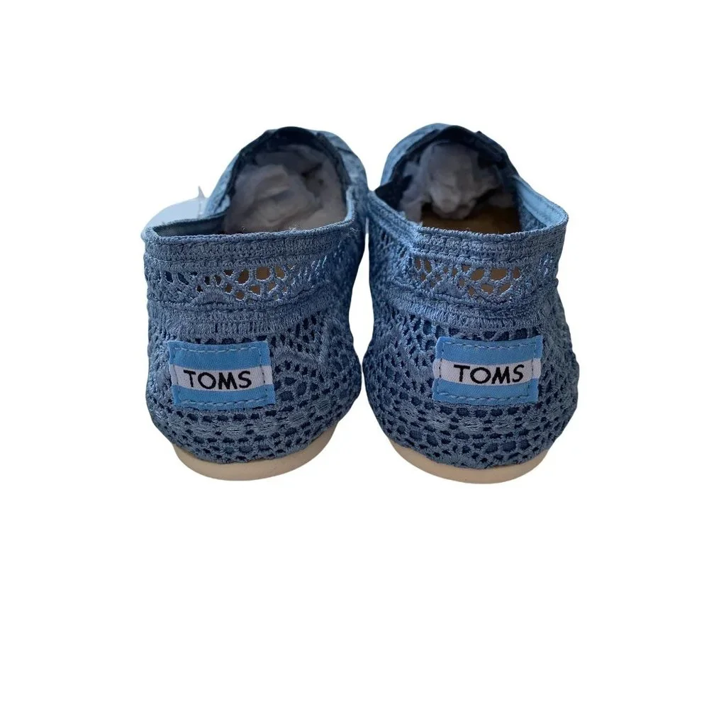 Toms Slip On Alpargata Size 8 Classics Denim Crochet NWT - Picture 8 of 10